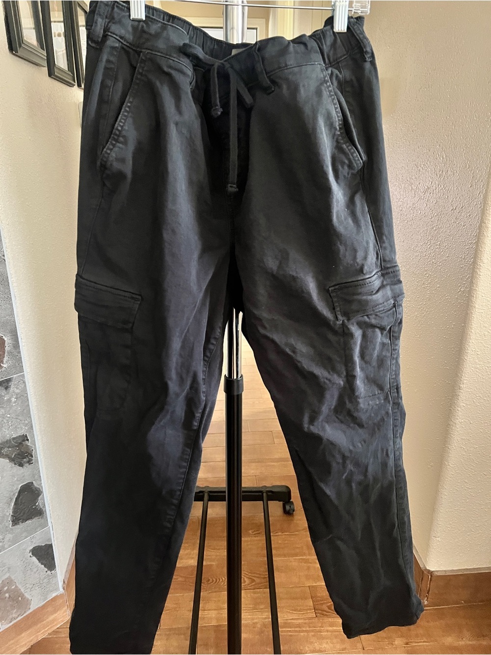 torrid Black Cargo Pants with Drawstring Waist size 2R